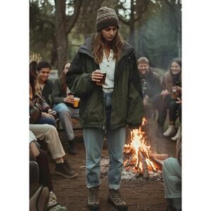 LL Bean X Free People Ranch Winter Down Primaloft Coat Southwest Cozy Jacket L